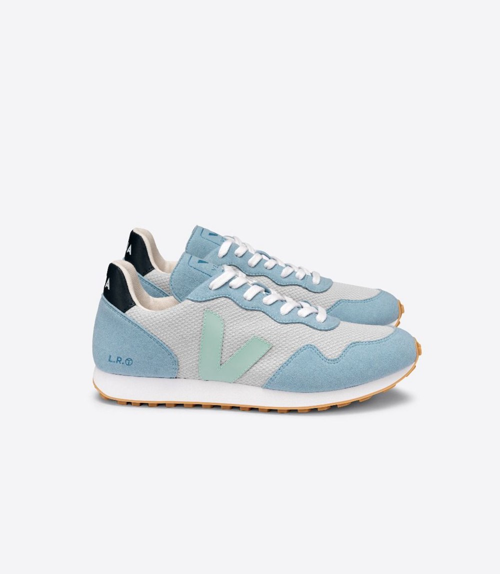 Veja Trainers Womens Grey/Blue - Sdu Rec Alveomesh - LIMO-15032